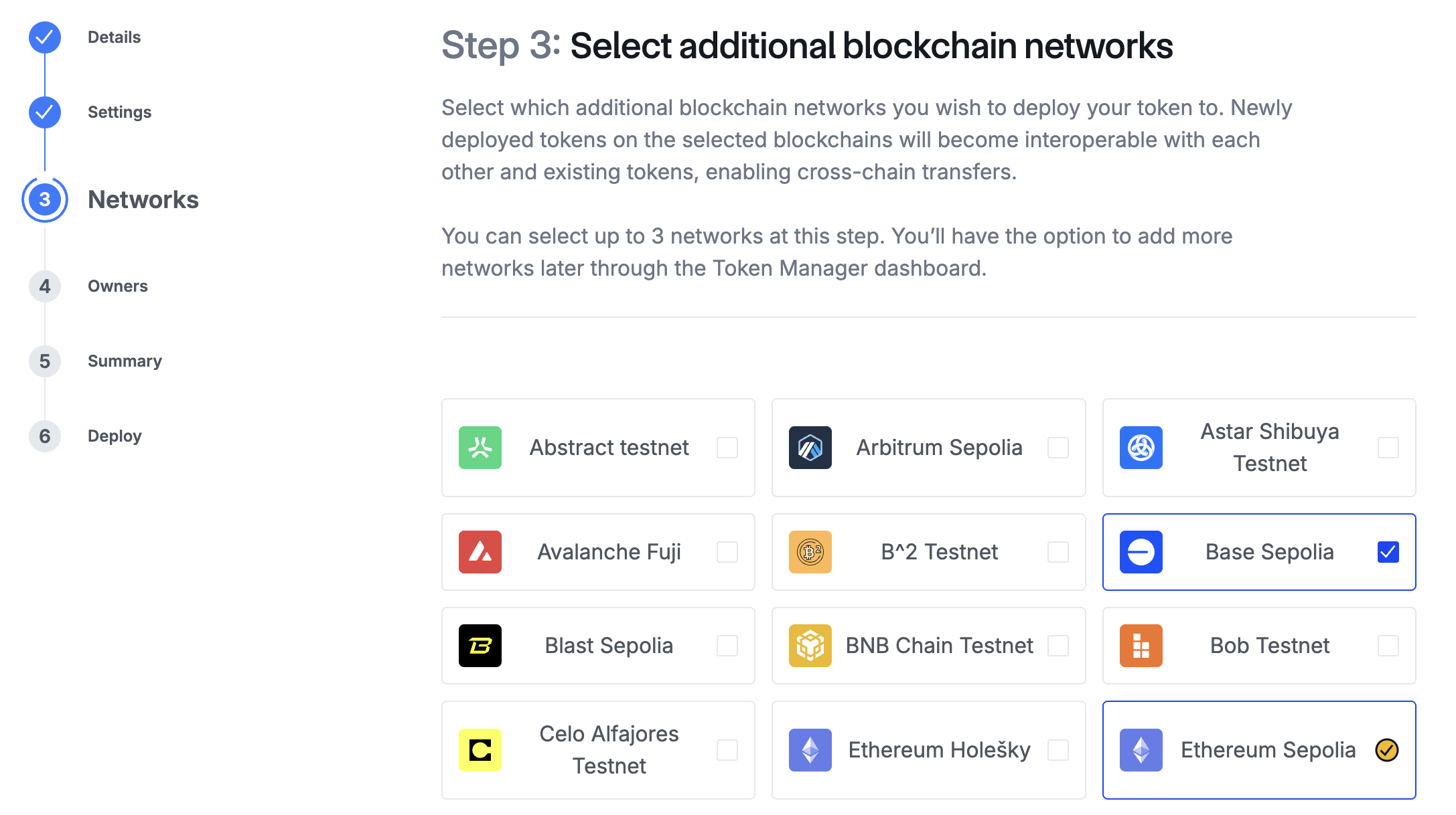 Selecting blockchain networks